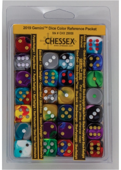 Chessex Gemini 16mm Dice Black Set 12pc
