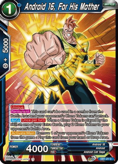 Android 16, For His Mother (EB1-21) [Battle Evolution Booster] Parallel Foil
