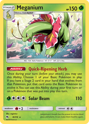 Meganium (8/214) [Sun & Moon: Lost Thunder] Reverse Holofoil