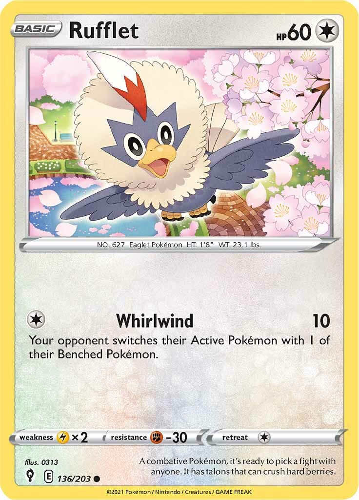 Rufflet (136/203) [Sword & Shield: Evolving Skies] Reverse Holofoil