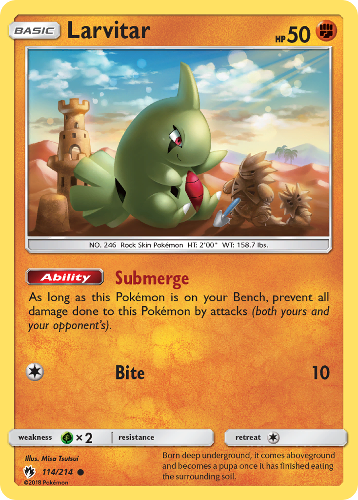 Larvitar (114/214) [Sun & Moon: Lost Thunder] Reverse Holofoil