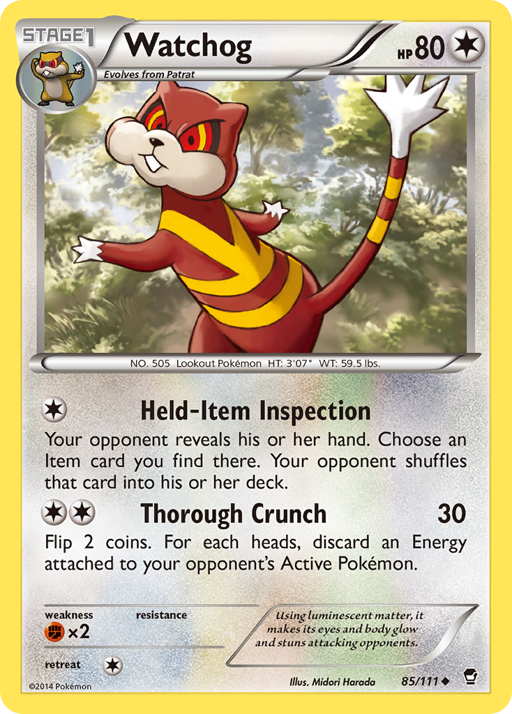 Watchog (85/111) [XY: Furious Fists] Reverse Holofoil