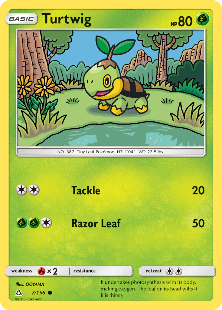 Turtwig (7/156) [Sun & Moon: Ultra Prism] Reverse Holofoil