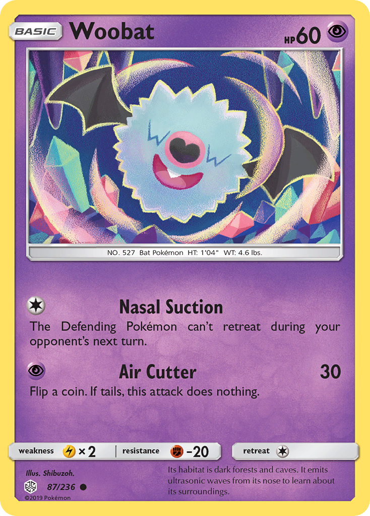 Woobat (87/236) [Sun & Moon: Cosmic Eclipse] Reverse Holofoil