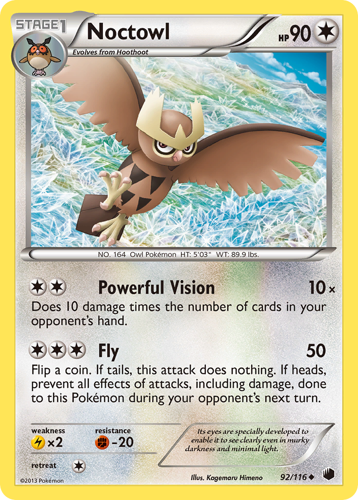 Noctowl (92/116) [Black & White: Plasma Freeze] Reverse Holofoil