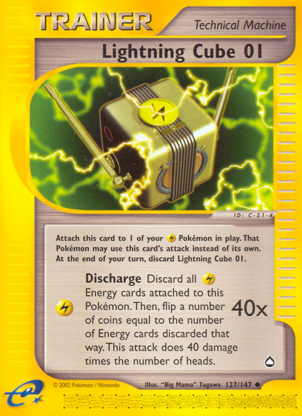 Lightning Cube 01 (127/147) [Aquapolis] Reverse Holofoil
