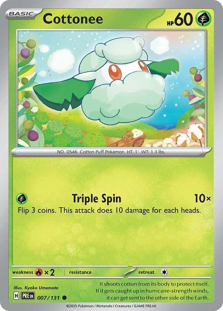 Cottonee (007/131) [Scarlet & Violet: Prismatic Evolutions] Reverse Holofoil