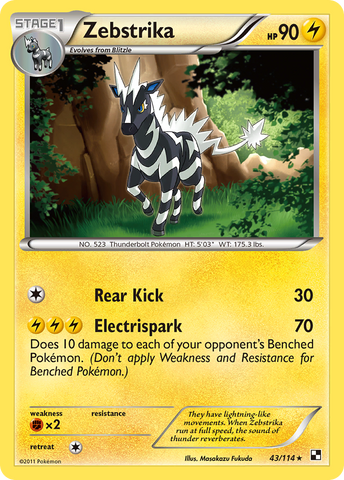 Zebstrika (43/114) [Black & White: Base Set] Reverse Holofoil