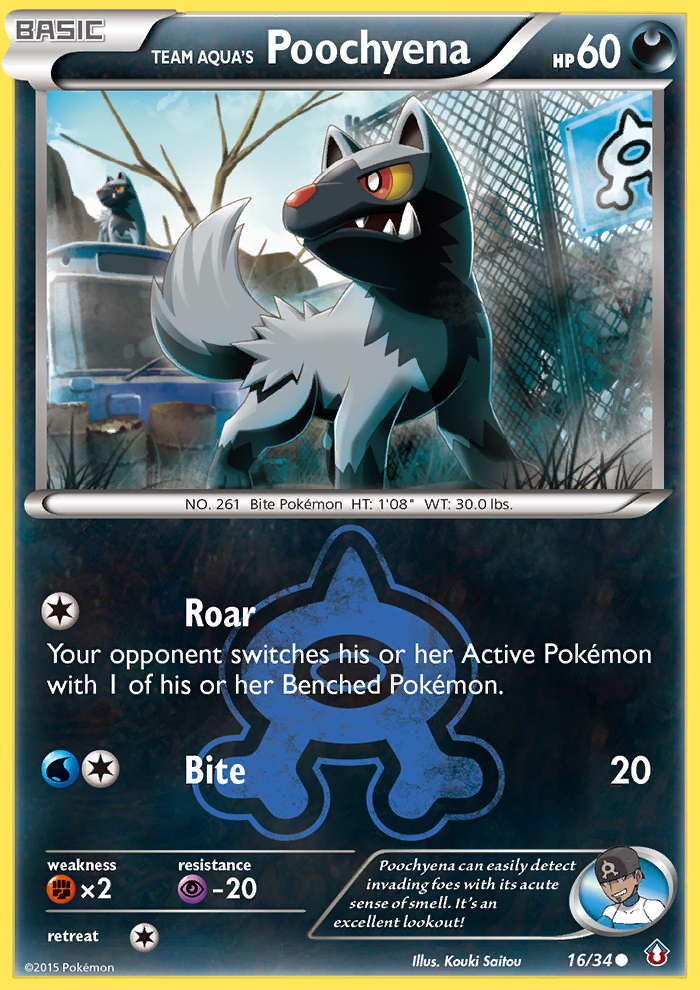 Team Aqua's Poochyena (16/34) [XY: Double Crisis] Reverse Holofoil