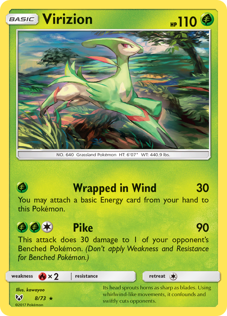 Virizion (8/73) [Sun & Moon: Shining Legends] Reverse Holofoil