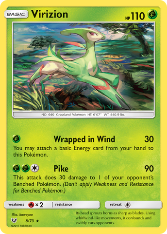 Virizion (8/73) [Sun & Moon: Shining Legends] Reverse Holofoil