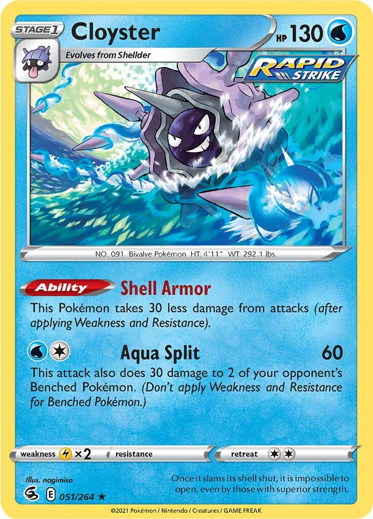 Cloyster (051/264) [Sword & Shield: Fusion Strike] Reverse Holofoil