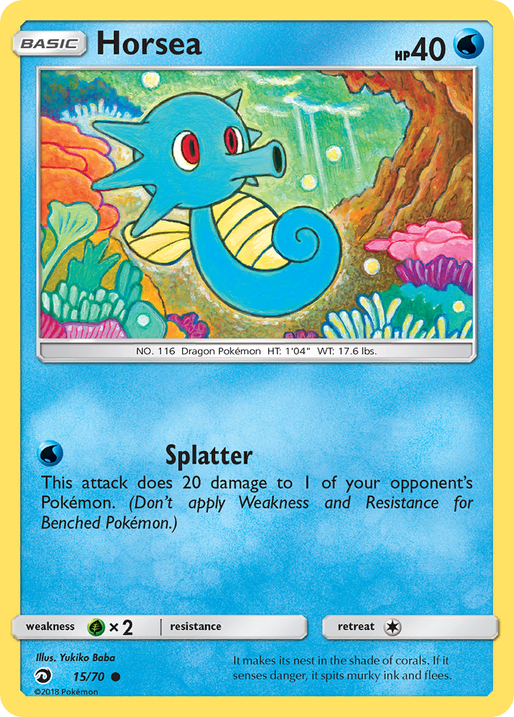 Horsea (15/70) [Sun & Moon: Dragon Majesty] Reverse Holofoil