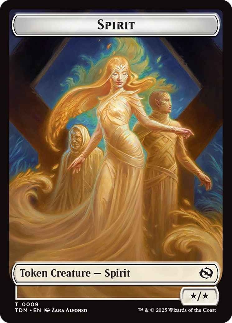 Spirit (0008) // Spirit (0009) Double-Sided Token [Tarkir: Dragonstorm Tokens] Foil
