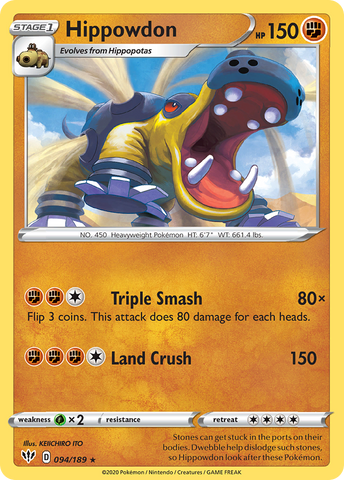 Hippowdon (094/189) [Sword & Shield: Darkness Ablaze] Reverse Holofoil