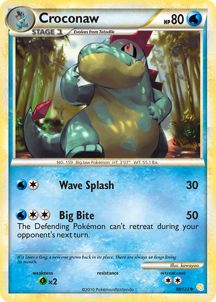 Croconaw (38/123) [HeartGold & SoulSilver: Base Set] Reverse Holofoil