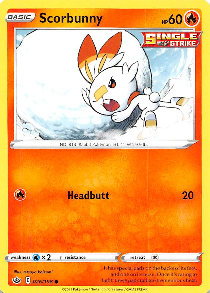 Scorbunny (026/198) [Sword & Shield: Chilling Reign] Reverse Holofoil