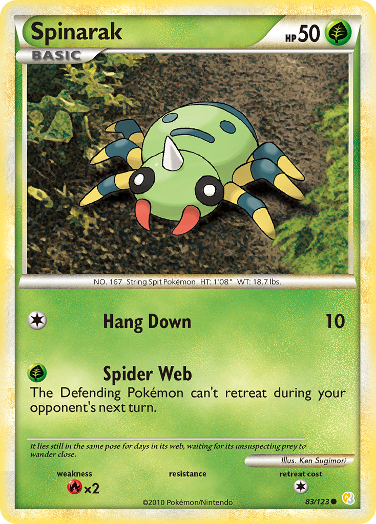 Spinarak (83/123) [HeartGold & SoulSilver: Base Set] Reverse Holofoil