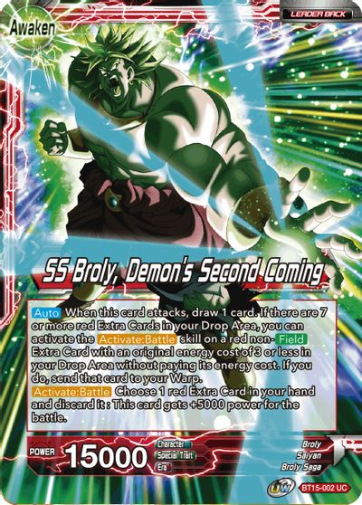 Broly // SS Broly, Demon's Second Coming (BT15-002) [Saiyan Showdown] Parallel Foil