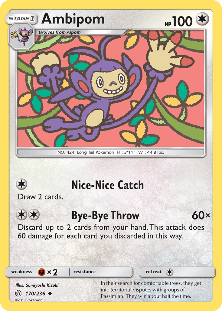 Ambipom (170/236) [Sun & Moon: Cosmic Eclipse] Reverse Holofoil