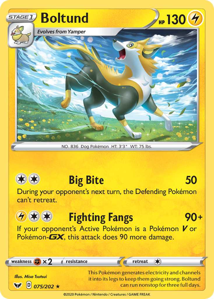 Boltund (075/202) [Sword & Shield: Base Set] Reverse Holofoil