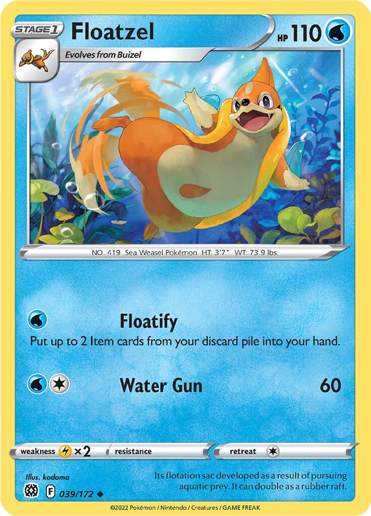 Floatzel (039/172) [Sword & Shield: Brilliant Stars] Reverse Holofoil