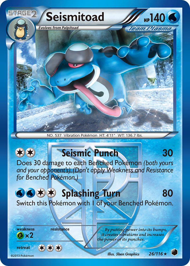 Seismitoad (26/116) [Black & White: Plasma Freeze] Reverse Holofoil