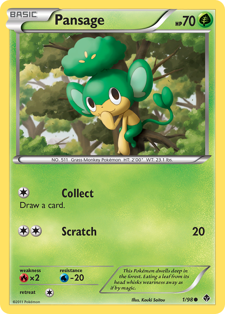 Pansage (1/98) [Black & White: Emerging Powers] Reverse Holofoil