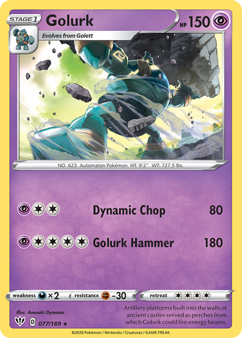 Golurk (077/189) [Sword & Shield: Darkness Ablaze] Reverse Holofoil