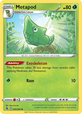 Metapod (002/264) [Sword & Shield: Fusion Strike] Reverse Holofoil