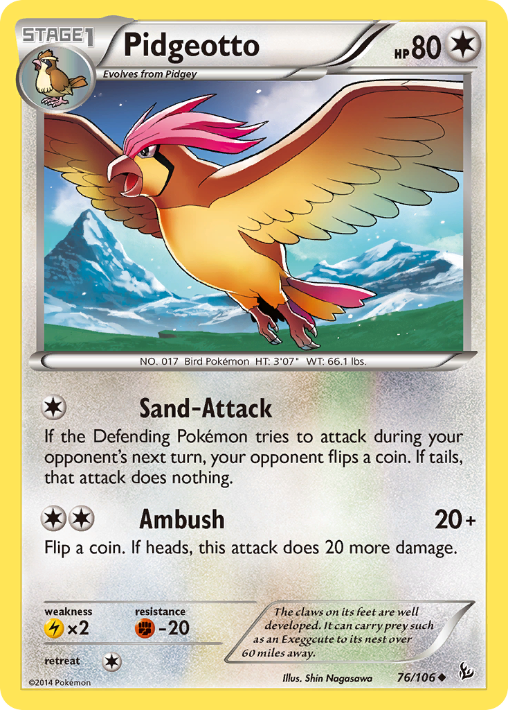 Pidgeotto (76/106) [XY: Flashfire] Reverse Holofoil