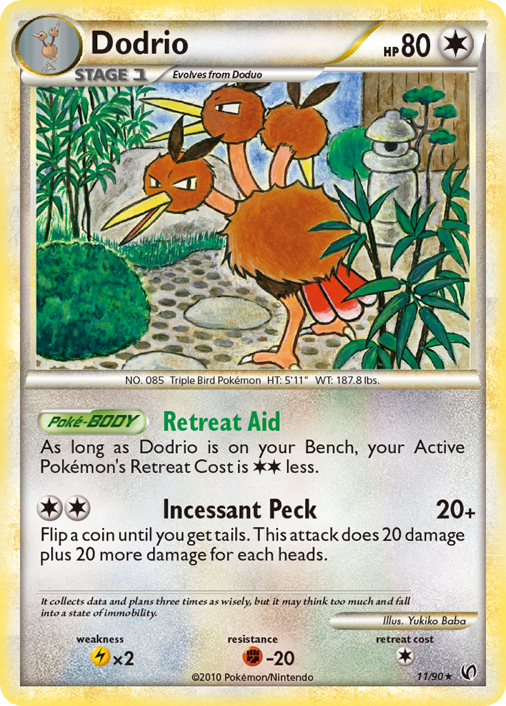 Dodrio (11/90) [HeartGold & SoulSilver: Undaunted] Reverse Holofoil