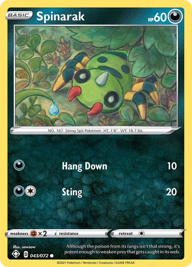Spinarak (043/072) [Sword & Shield: Shining Fates] Reverse Holofoil