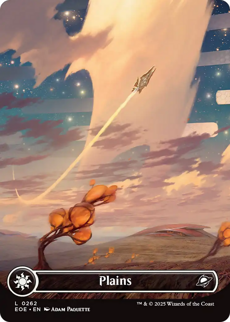 Plains (0262) (Borderless) [Edge of Eternities] Foil
