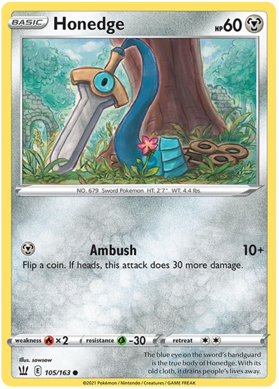 Honedge (105/163) [Sword & Shield: Battle Styles] Reverse Holofoil