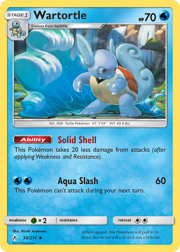 Wartortle (34/214) [Sun & Moon: Unbroken Bonds] Reverse Holofoil