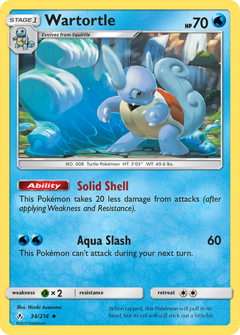 Wartortle (34/214) [Sun & Moon: Unbroken Bonds] Reverse Holofoil