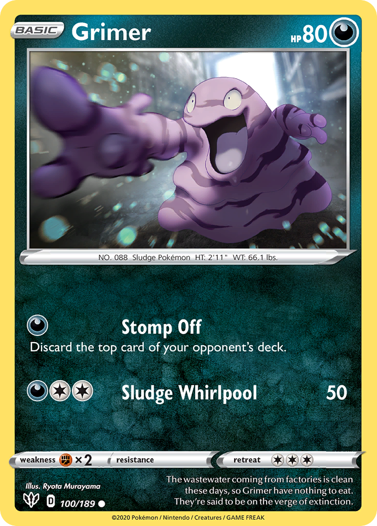 Grimer (100/189) [Sword & Shield: Darkness Ablaze] Reverse Holofoil