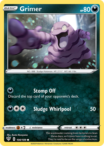 Grimer (100/189) [Sword & Shield: Darkness Ablaze] Reverse Holofoil
