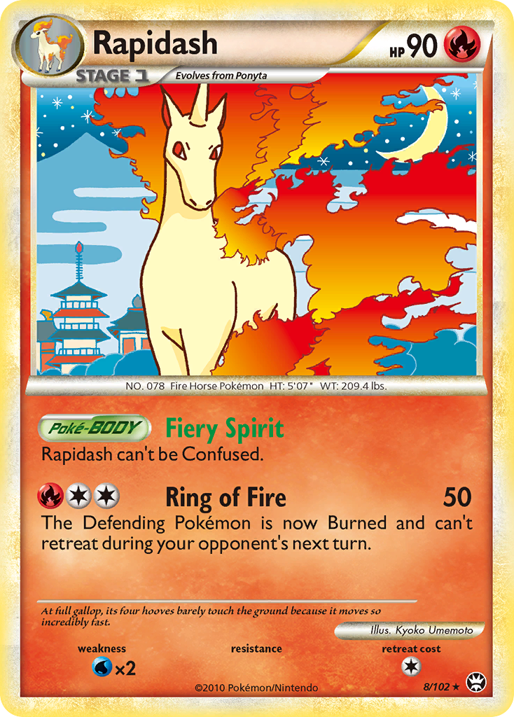 Rapidash (8/102) [HeartGold & SoulSilver: Triumphant] Reverse Holofoil