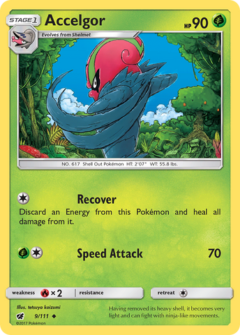 Accelgor (9/111) [Sun & Moon: Crimson Invasion] Reverse Holofoil