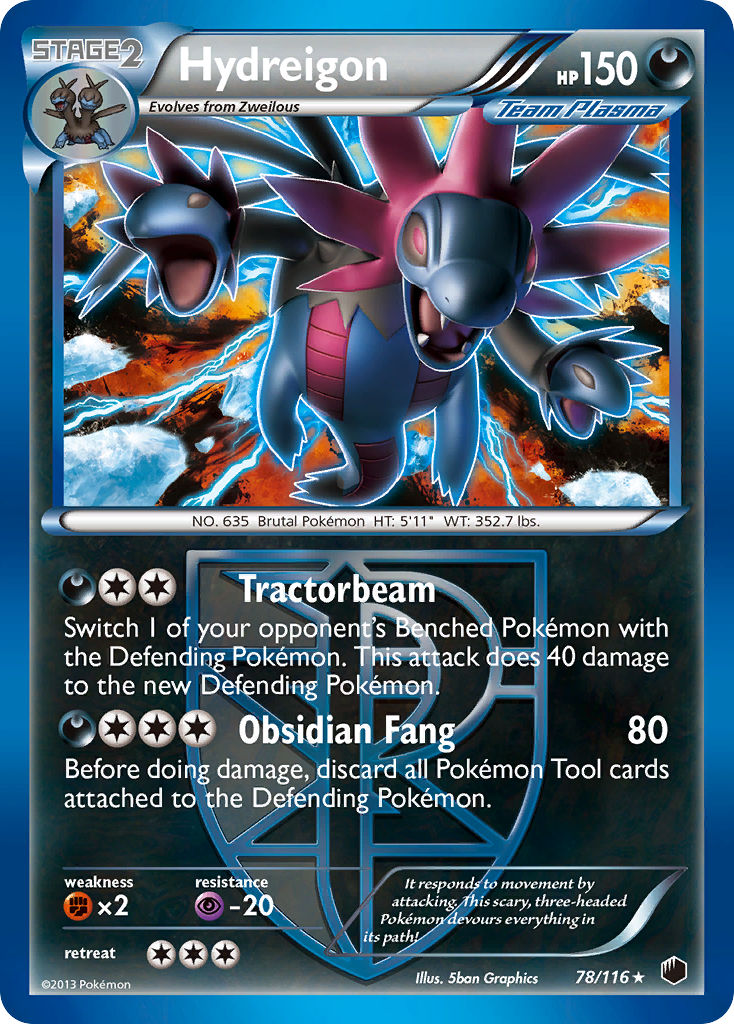 Hydreigon (78/116) [Black & White: Plasma Freeze] Reverse Holofoil