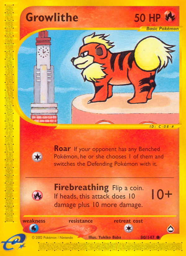 Growlithe (80/147) [Aquapolis] Reverse Holofoil