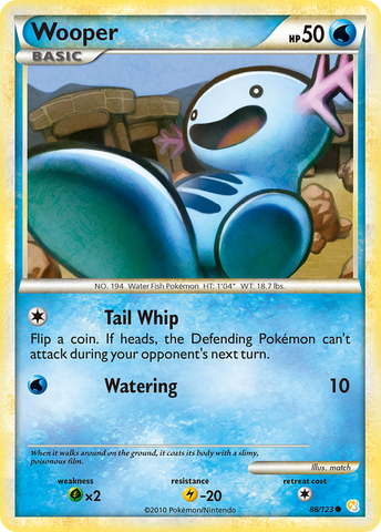 Wooper (88/123) [HeartGold & SoulSilver: Base Set] Reverse Holofoil