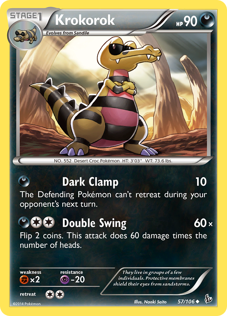 Krokorok (57/106) [XY: Flashfire] Reverse Holofoil