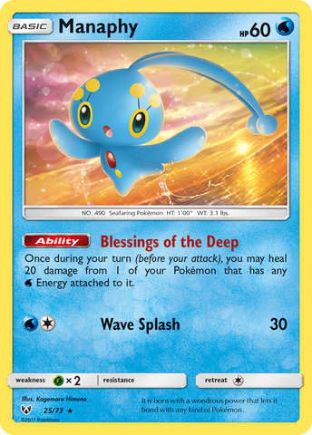 Manaphy (25/73) [Sun & Moon: Shining Legends] Reverse Holofoil