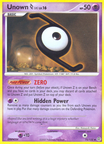 Unown Z (72/132) [Diamond & Pearl: Secret Wonders] Reverse Holofoil
