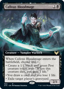Callous Bloodmage (Extended Art) [Strixhaven: School of Mages] Foil