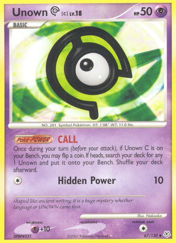 Unown C (67/130) [Diamond & Pearl: Base Set] Reverse Holofoil