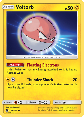 Voltorb (47/168) [Sun & Moon: Celestial Storm] Reverse Holofoil